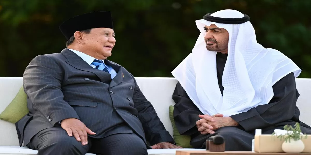 Di UEA, Prabowo bertemu dengan Presiden Uni Emirat Arab, Mohammed bin Zayed Al Nahyan di Qasr Al Bahr, Abu Dhabi. (Kalimantansatu.com/Dok. Bakom RI)