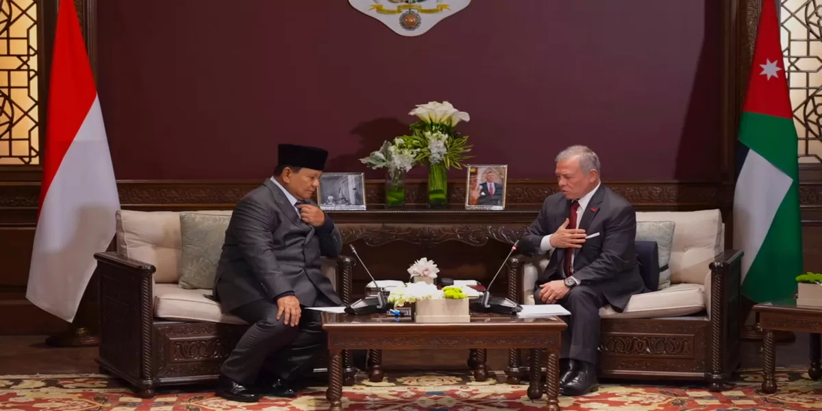Presiden RI Prabowo Subianto menegaskan komitmen Indonesia untuk terus memperkuat kerja sama dengan Yordania dalam mendorong perdamaian di kawasan, termasuk penyelesaian konflik di Gaza dan Tepi Barat, Palestina. (Kalimantansatu.com/Dok. Bakom RI)