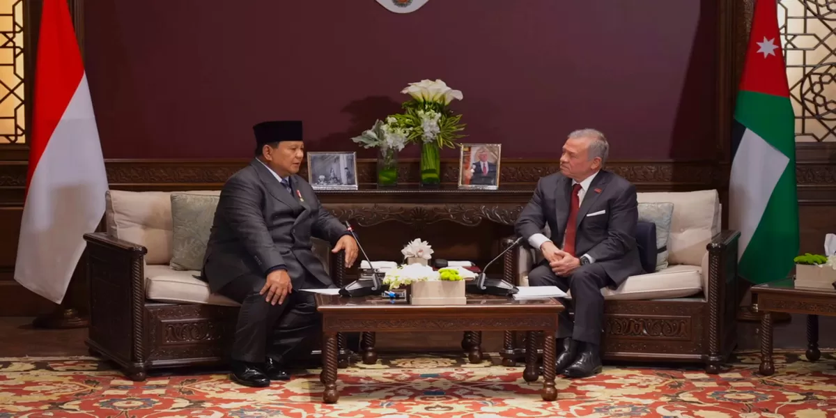 Presiden RI Prabowo Subianto melakukan pertemuan bilateral dengan Raja Yordania, Yang Mulia King Abdullah II, di Istana Basman, Amman, Yordania, Rabu (25/2/2026) sore waktu setempat. (Kalimantansatu.com/Dok. Bakom RI)