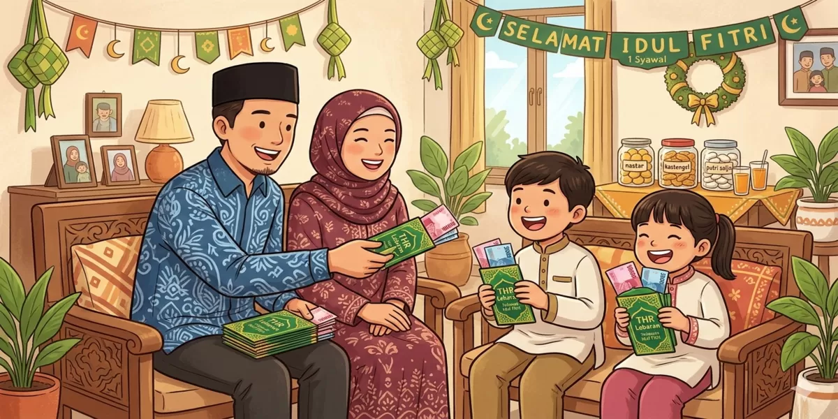 ILUSTRASI THR - Wahai Pekerja Swasta ! Menko Perekonomian Airlangga Hartarto Umumkan Kebijakan THR Maksimal Dibayarkan Kapan (Kalimantansatu.com via Gemini AI)
