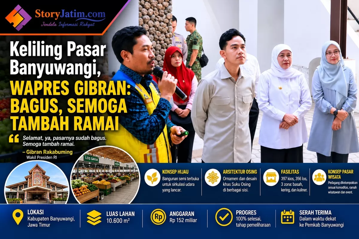 Ke Banyuwangi Wakil Presiden RI Gibran Rakabuming  Raka Tinjau Perkembangan Bangunan Pasar Induk