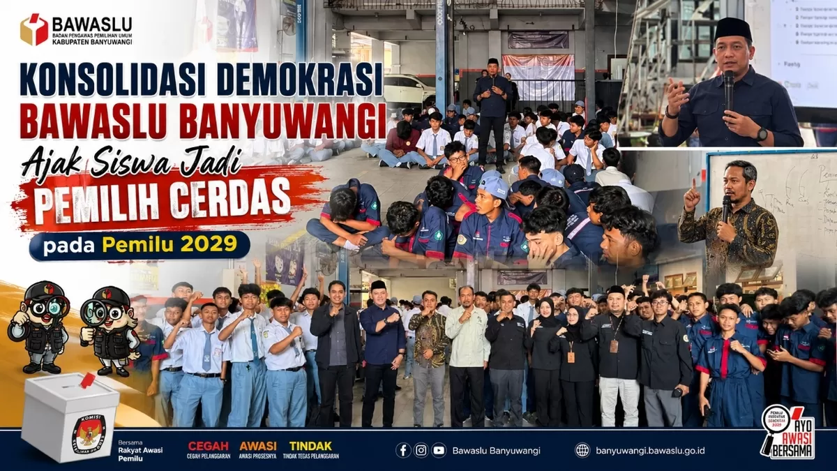 Konsolidasi Demokrasi, Bawaslu Banyuwangi Ajak Pelajar Jadi Pemilih Cerdas Tahun 2029