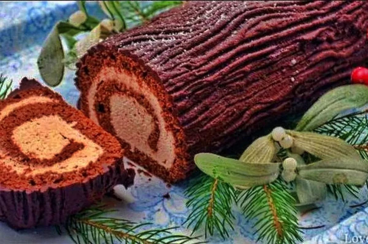 Kue Bolu Yule Log (Foto: Kompas.com)