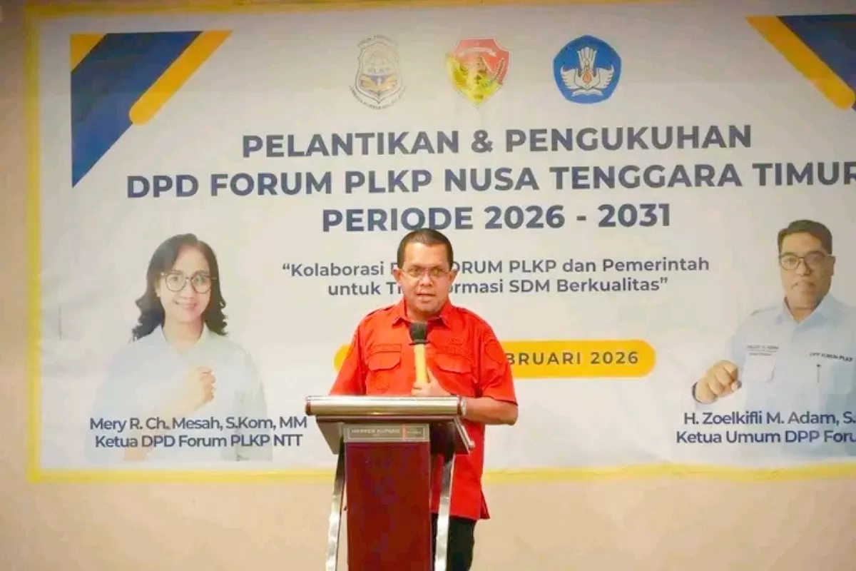 Gubernur Melki, saat menghadiri Pelantikan dan Pengukuhan DPD Forum Pengelola Lembaga Kursus dan Pelatihan (Forum PLKP) Provinsi NTT  (Foto: Biro setda prov NTT)