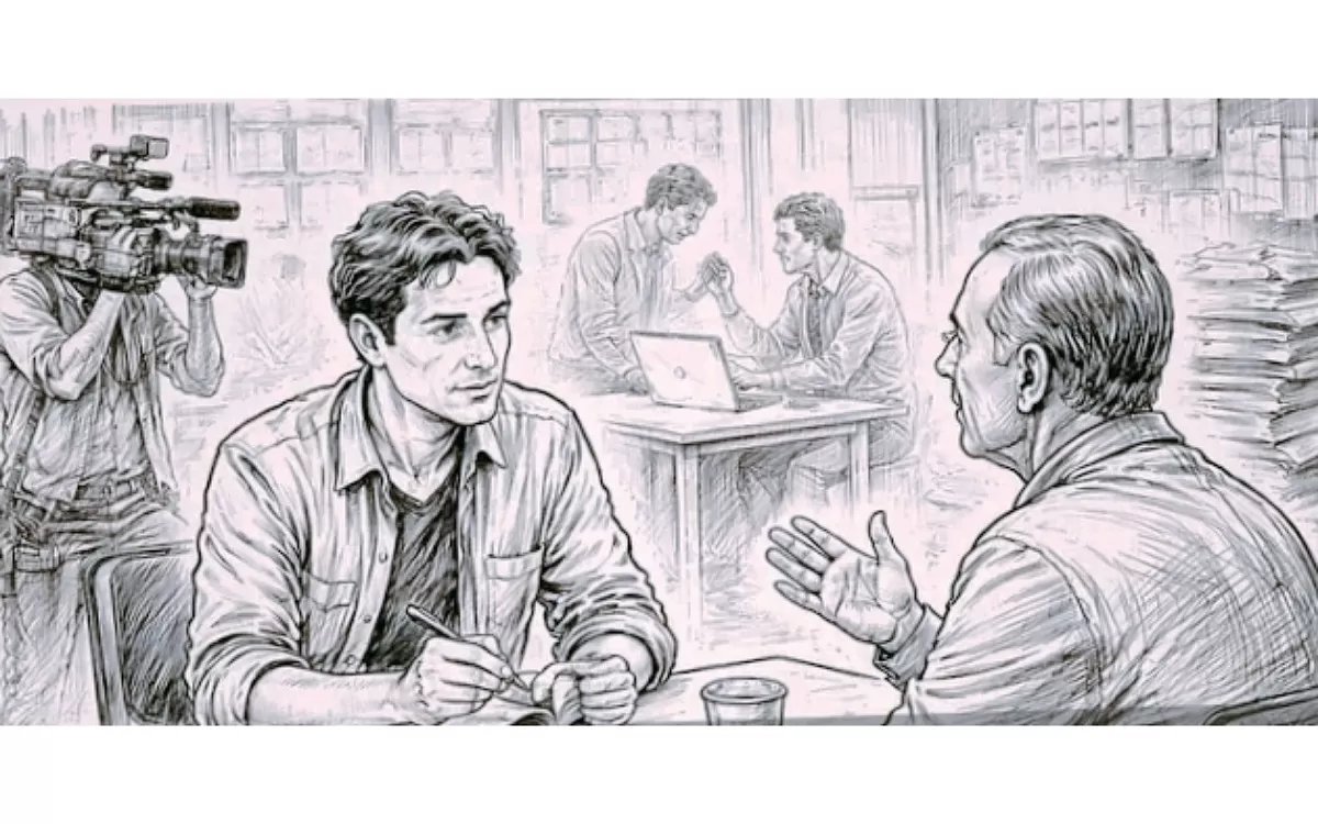 Ilustrasi saat wartawan bertanya pada narasumber (Foto:MS)