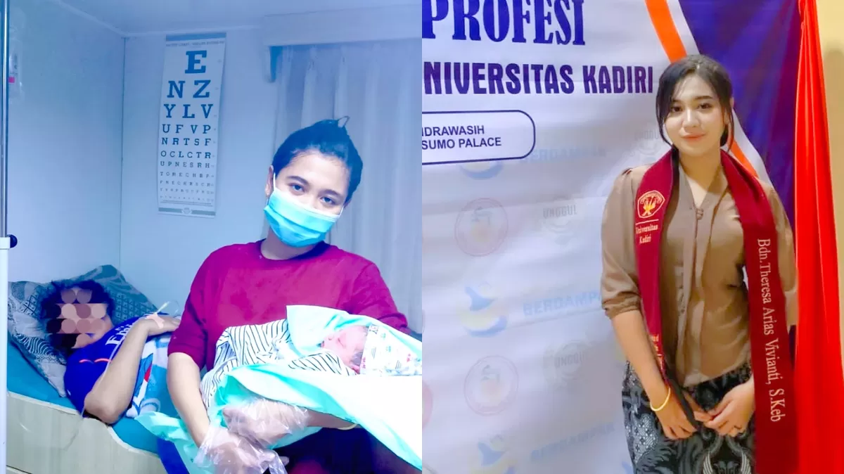 Bidan muda, Theresa Arias Viviyanti mendadak viral setelah berani membantu persalinan darurat seorang ibu di atas KM Dharma Rucitra VII yang sedang berlayar dari Surabaya menuju Maumere (Foto:Dokpri.Vhy)