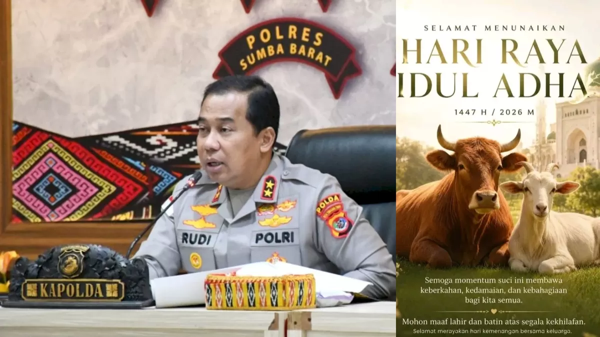Kapolda NTT Irjen Pol Dr. Rudi Darmoko, S.I.K., M.Si dan Polres Jajaran salurkan hewan kurban di Idul Adha (Foto: Humas Polda NTT)