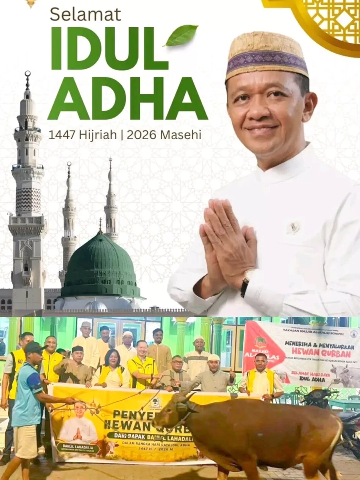 Bahlil Kirim Sapi Kurban ke Kupang, Golkar NTT: Iduladha Momentum Perkuat Toleransi