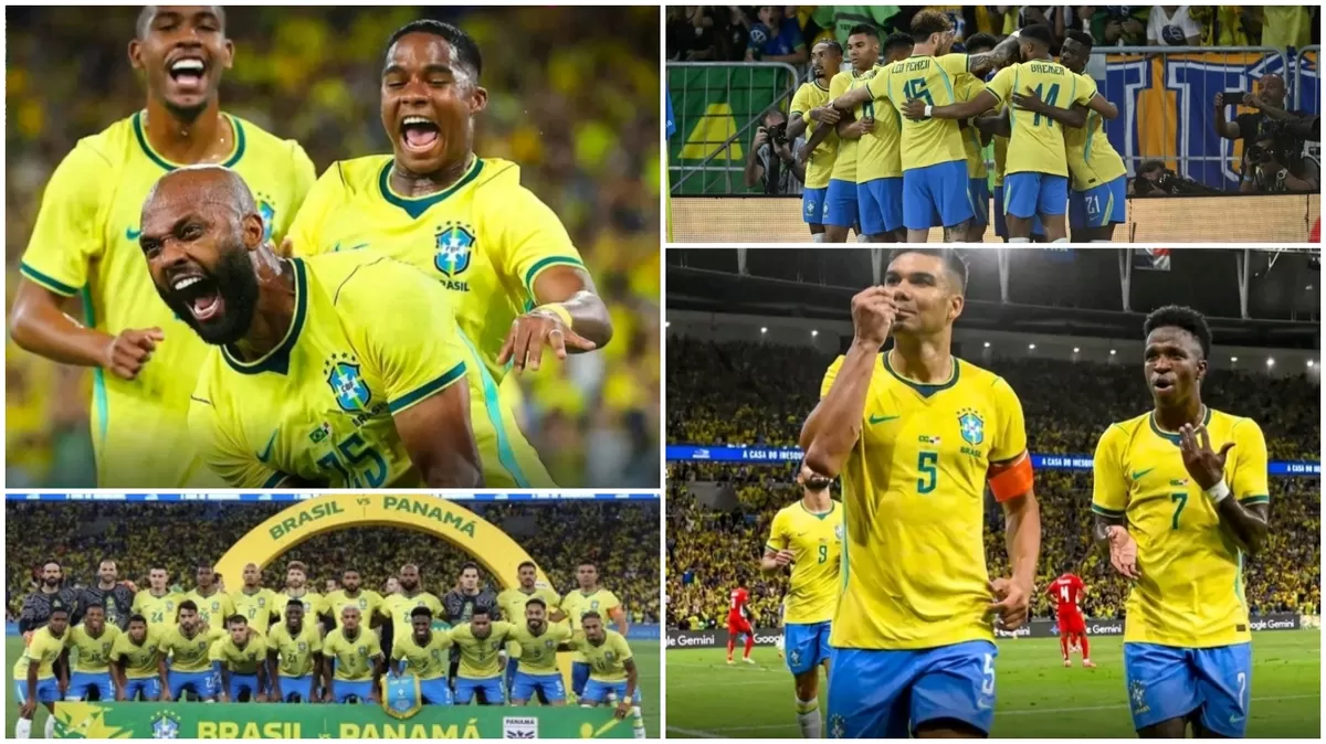 Skuad Brazil saat bertemu Panama (Foto: Kolase dok CBF)