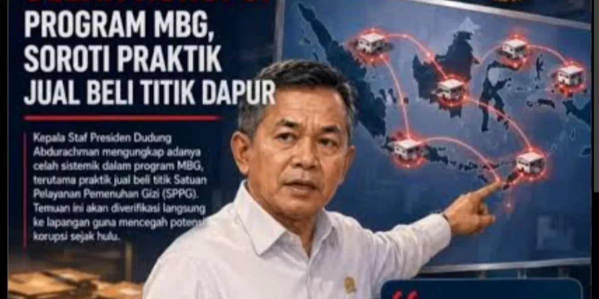 Kepala staf Presiden Dudung Abdurachman mengungkap adanya celah sistematik dalam program MBG terutama jual beli titik SPPG (Istimewa)