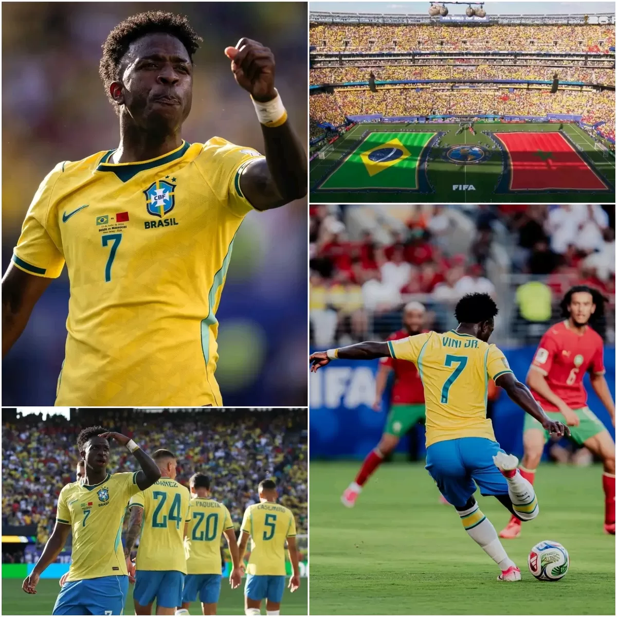 Vinicius Junior Batalkan Ambisi Maroko (Foto: Kolase from Dok. CBF)
