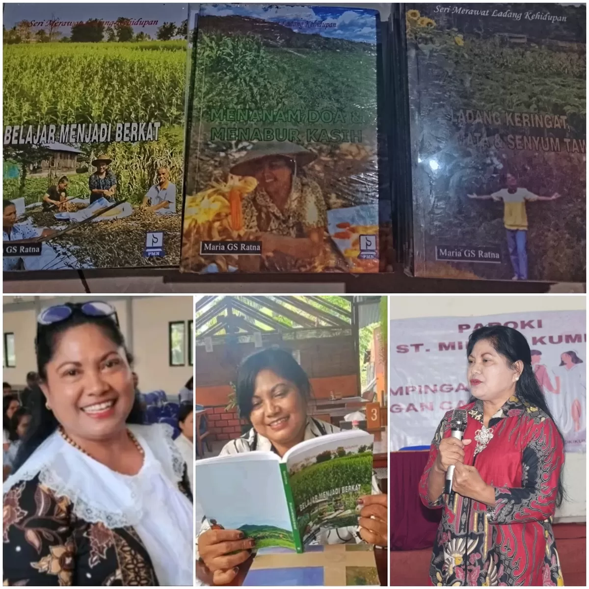 Buku Karya Maria G.S Ratna "Merawat Ladang Kehidupan" Tuai Apresiasi Tiga Tokoh Penting    (Foto: Kolase Dok. Maria Ratna)