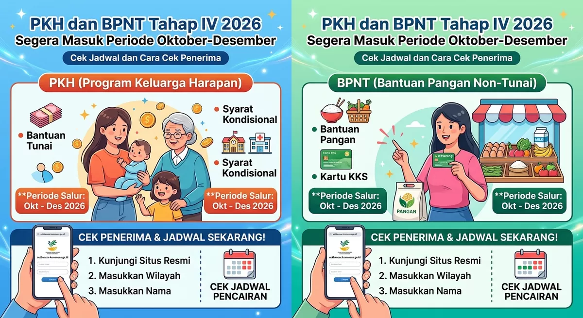 PKH dan BPNT Tahap IV 2026 Segera Masuk Periode Oktober-Desember, Cek Jadwal dan Cara Cek Penerima