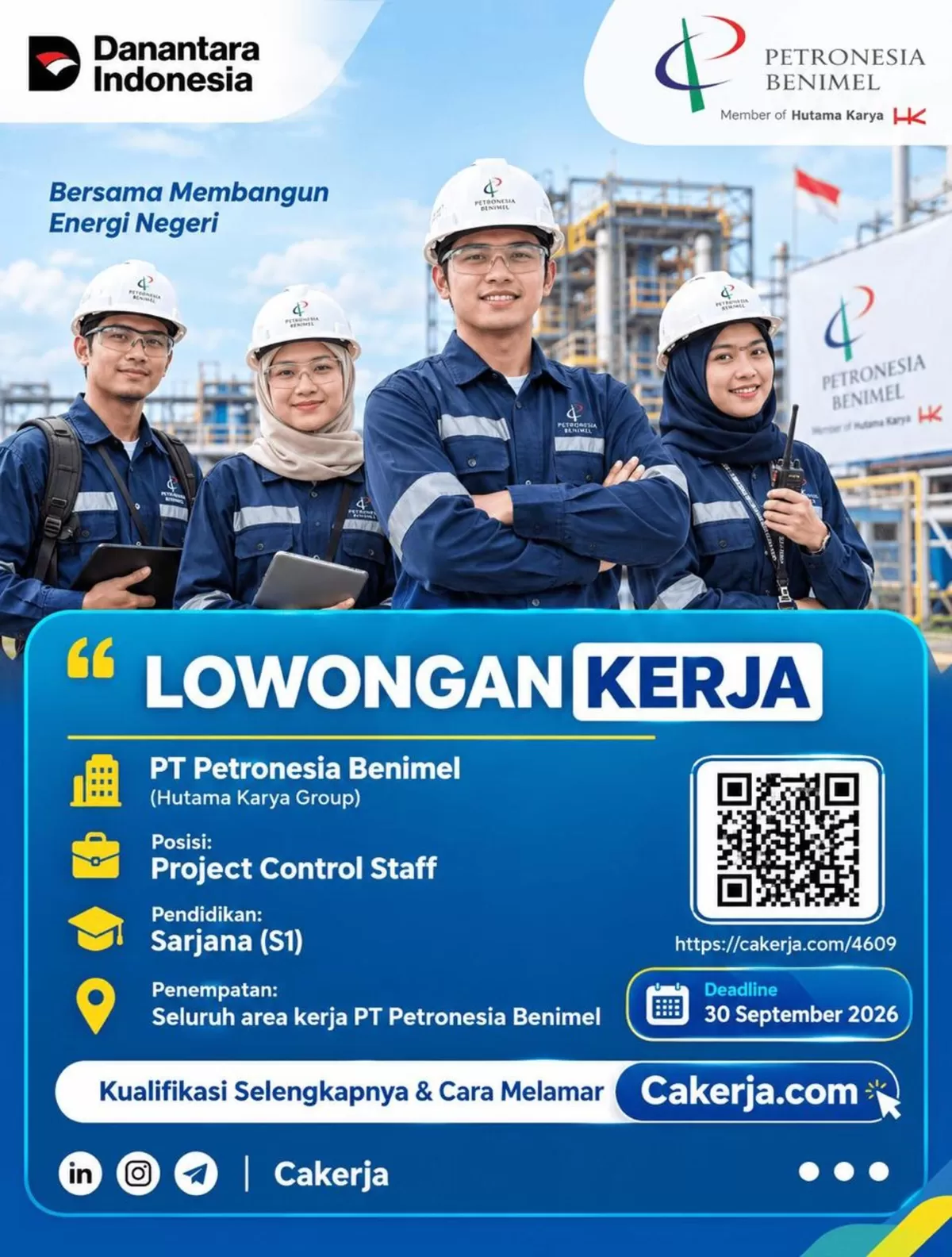 Lowongan Kerja PT Petronesia Benimel September 2026, Buka Posisi Project Control Staff untuk Lulusan S1 (FOTO IDE NUSANTARA.COM)