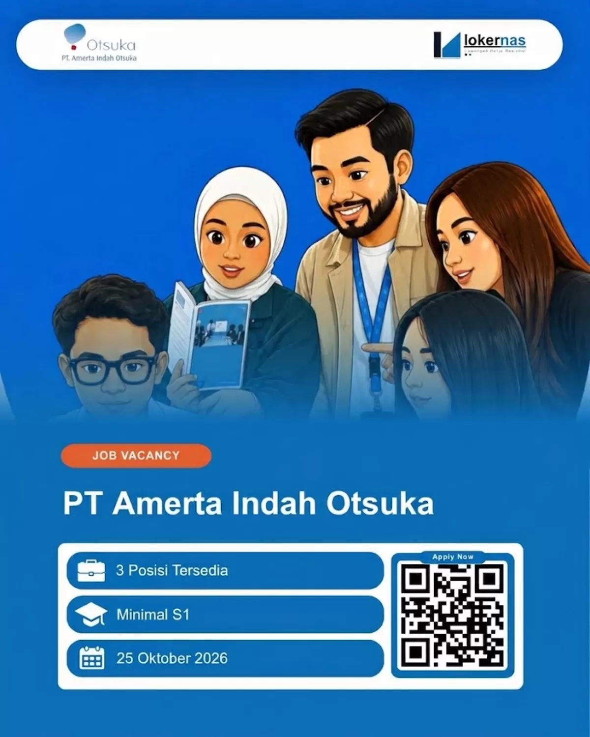 PT Amerta Indah Otsuka Buka 3 Lowongan Kerja, Ada Senior Brand Designer hingga Strategic Management (FOTO IDE NUSANTARA.COM)