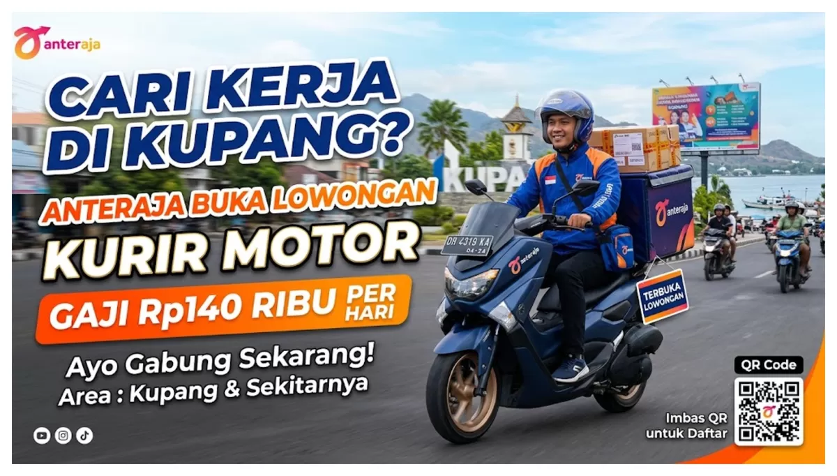 Cari Kerja di Kupang, Anteraja Buka Lowongan Kurir Motor, Gaji Rp140 Ribu per Hari. (Instagram/lowongankerjantt)