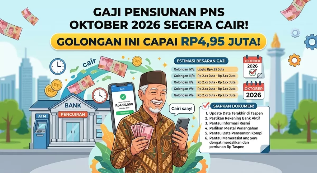 Gaji Pensiunan PNS Oktober 2026 Segera Cair, Golongan Ini Capai Rp4,95 Juta! (Foto: Ide Nusantara.com )