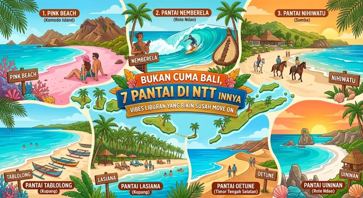 Ilustrasi Foto: 7 Pantai di NTT Ini Punya Vibes Liburan yang Bikin Susah Move On.