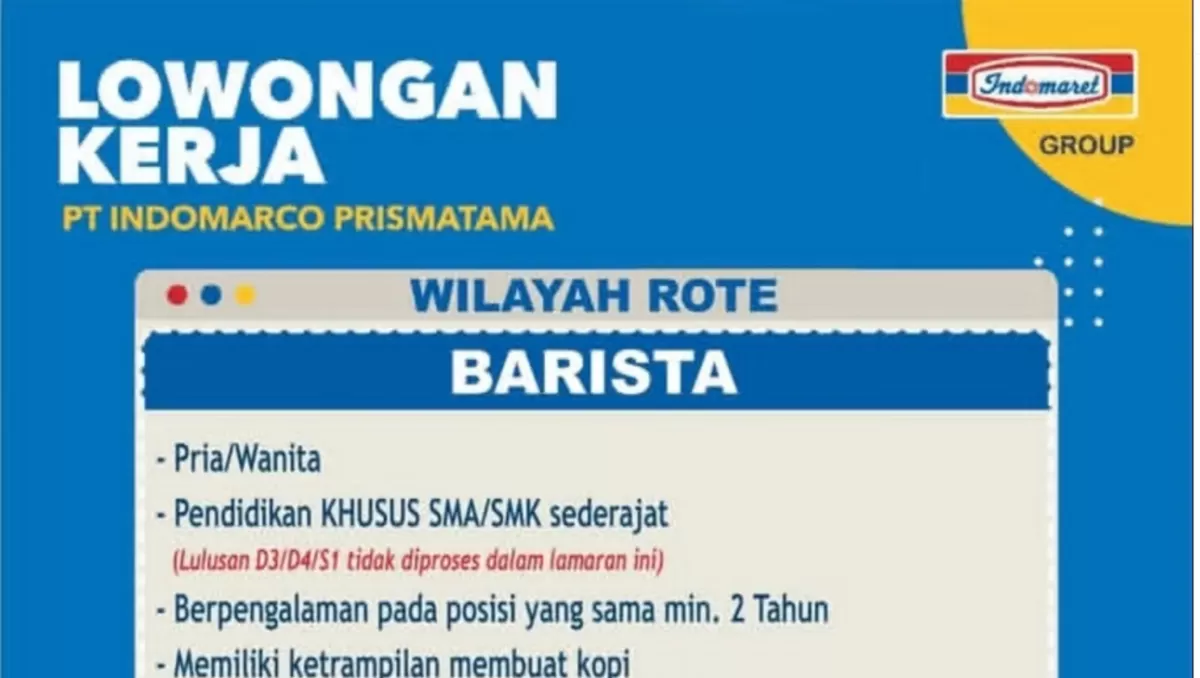  (Lowongan kerja terbaru)