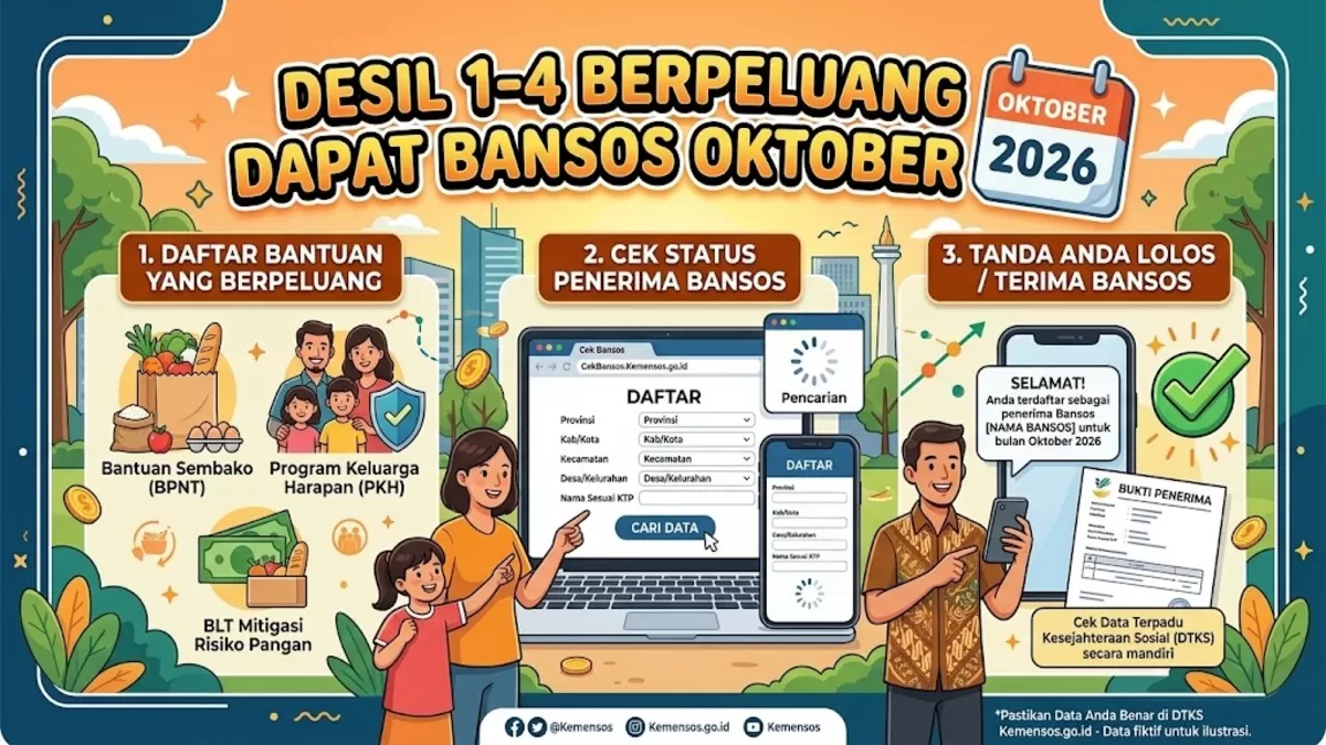 Desil 1-4 Berpeluang Dapat Bansos Oktober 2026, Ini Daftar Bantuan dan Cara Ceknya