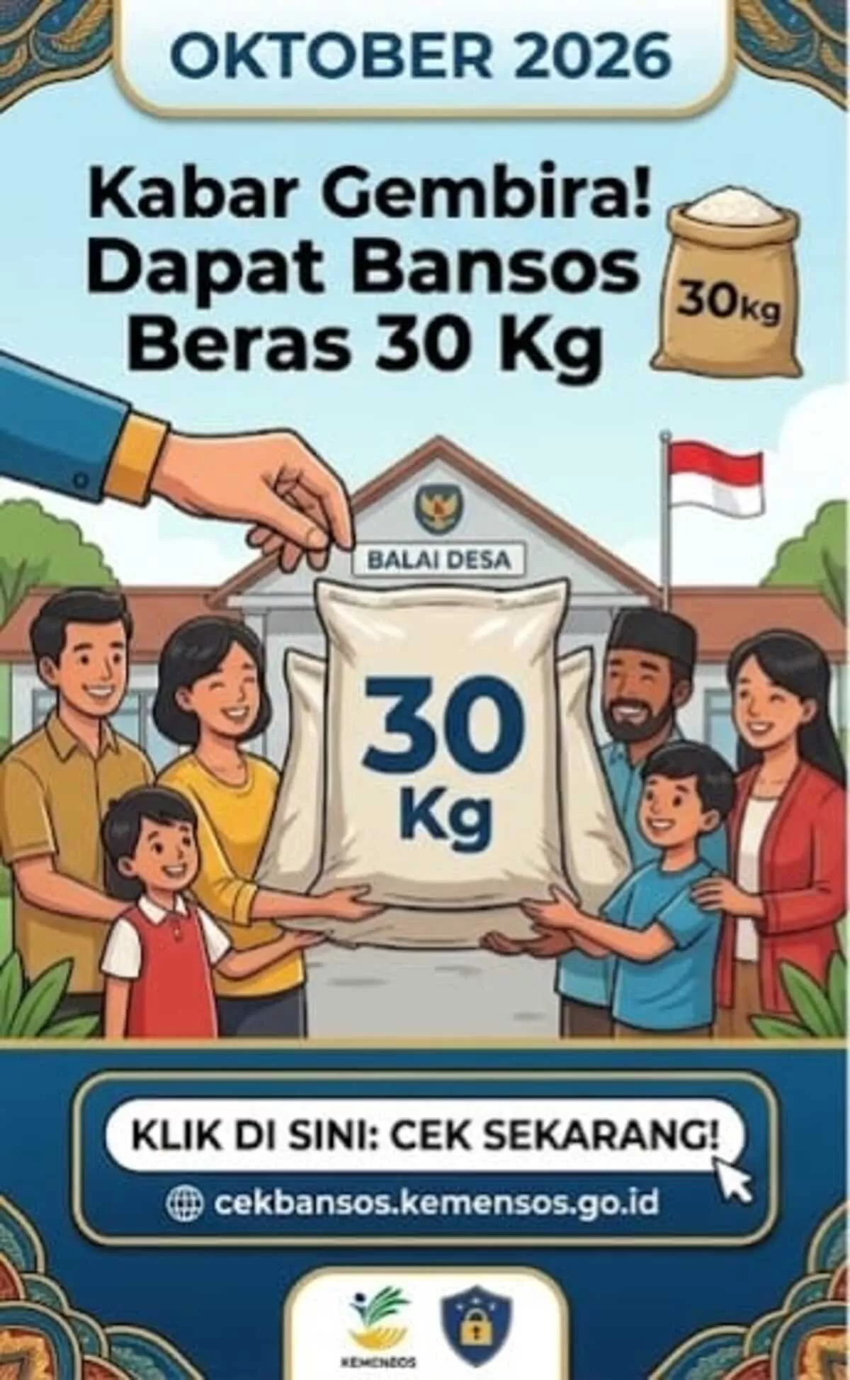 Oktober 2026 Dapat Bansos Beras 30 Kg, Cek Status Penerima Sekarang