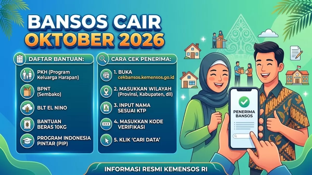 Bansos Cair Oktober 2026, Ini Daftar Bantuan dan Cara Cek Penerimanya