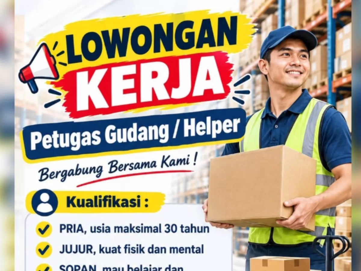 Lowongan Kerja di Kupang! Toko Tanjung Pura Cari Petugas Gudang, Pria Maksimal 30 Tahun Bisa Daftar.
