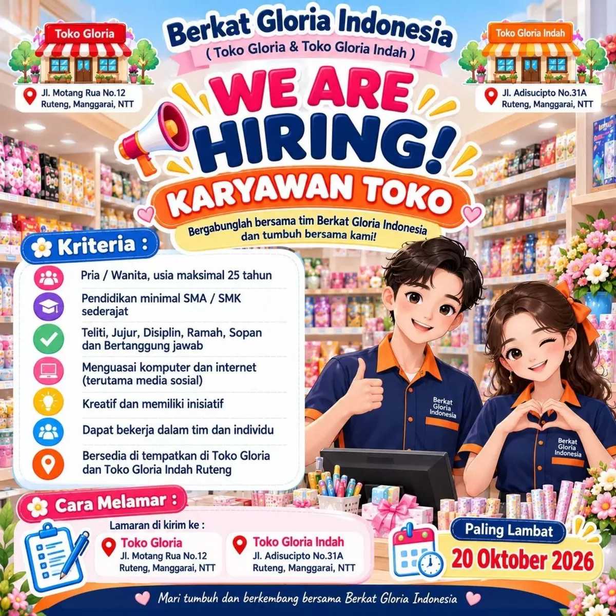 Lowongan Kerja di Ruteng Dibuka! Berkat Gloria Indonesia Cari Karyawan Pria dan Wanita, Cek Syaratnya (Foto: Ide Nusantara.com )