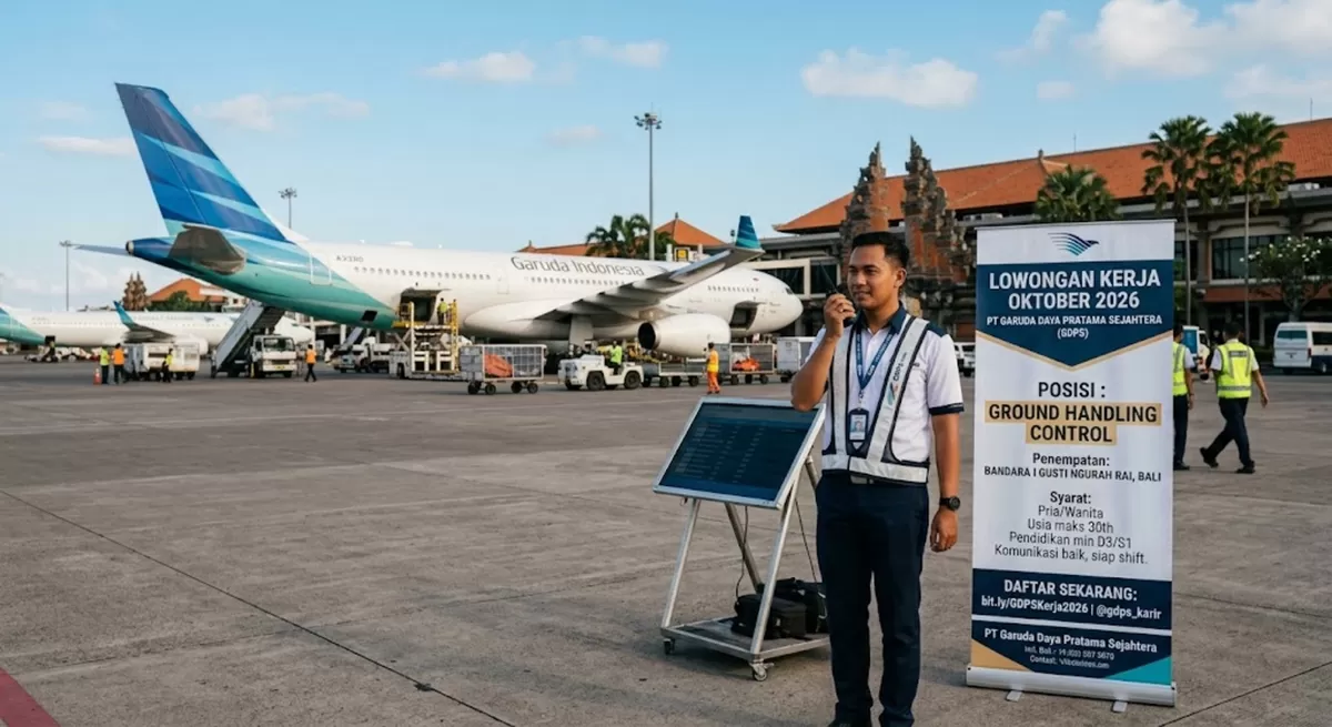 Lowongan Kerja PT Garuda Daya Pratama Sejahtera Oktober 2026, Ada Posisi Ground Handling Control di Bali (FOTO IDENUSANTARA.COM)