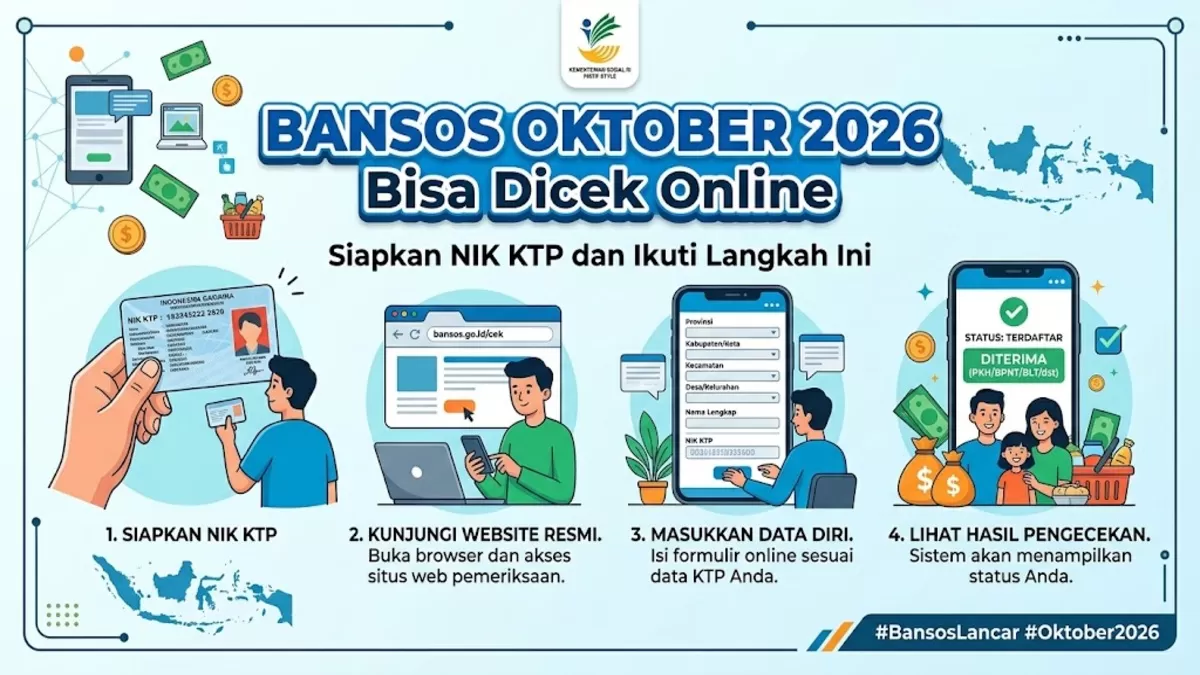 Bansos Oktober 2026 Bisa Dicek Online, Siapkan NIK KTP dan Ikuti Langkah Ini