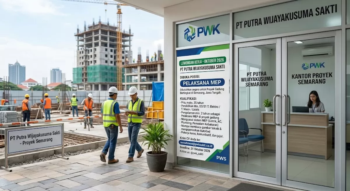 Lowongan Kerja PT Putra Wijayakusuma Sakti Oktober 2026, Dibuka Posisi Pelaksana MEP di Semarang (FOTO IDENUSANTARA. COM)