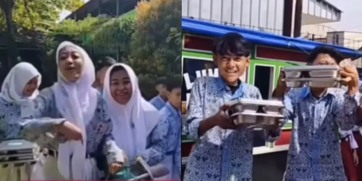 Menyoroti aksi siswa SMP di Dayeuhkolot, Bandung saat mengembalikan paket MBG yang diduga kedaluwarsa. (Instagram.com/@maju.idn)