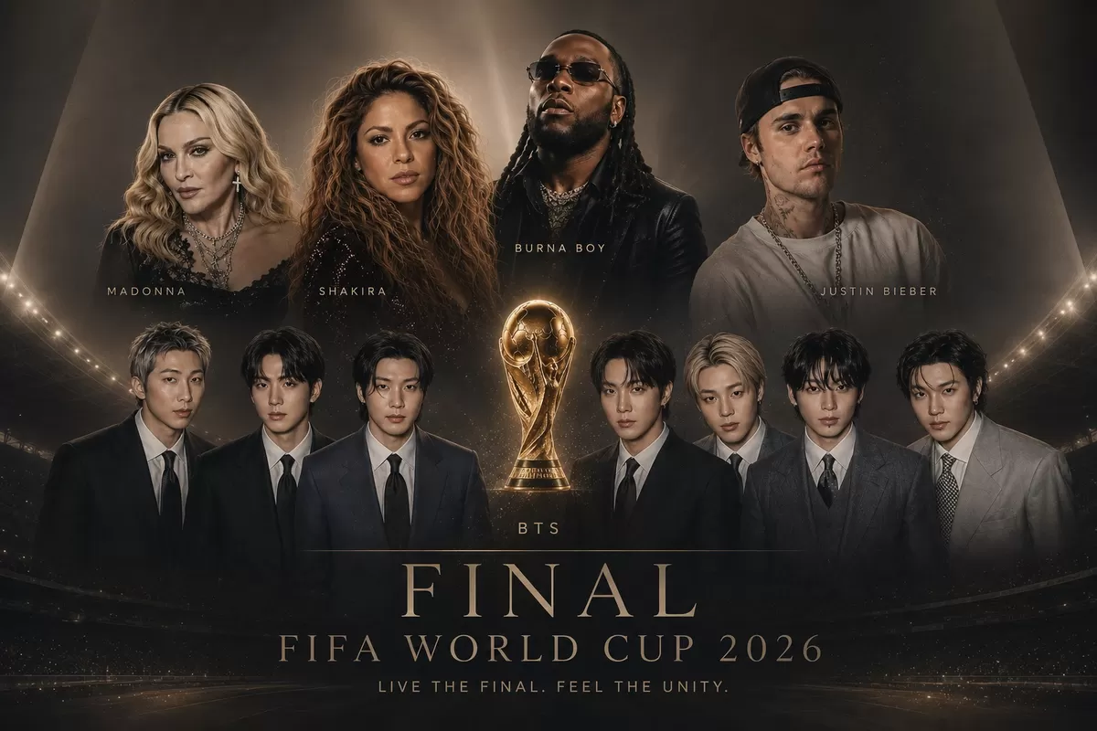 7 penyanyi halftime show Final Piala Dunia 2026, mulai Madonna, Shakira, BTS, Justin Bieber hingga Burna Boy.
