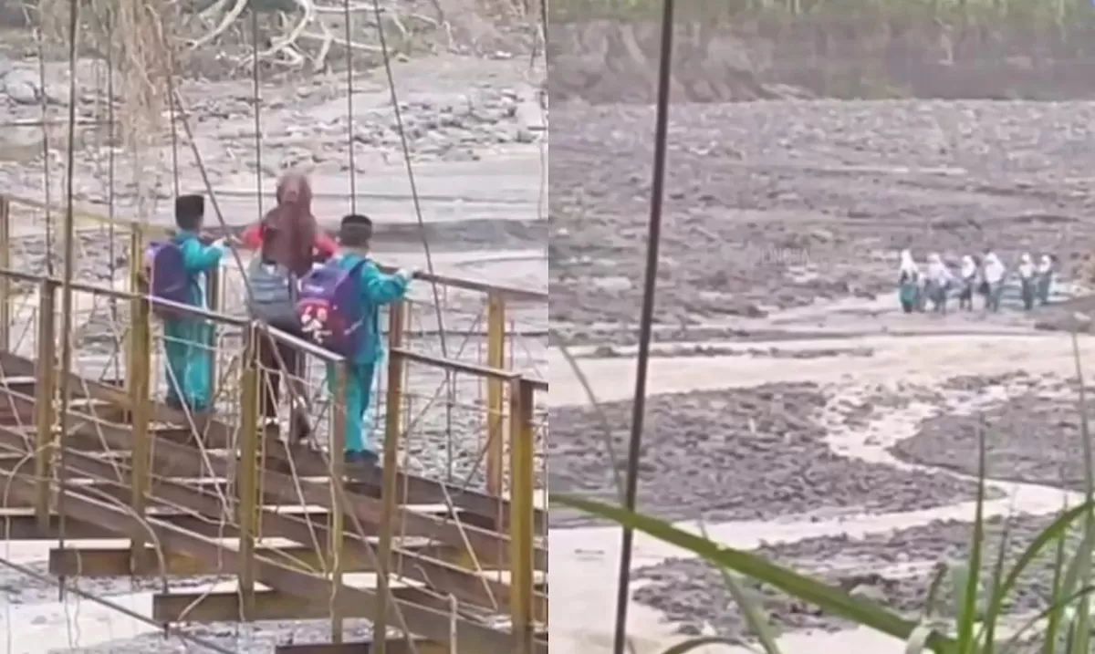 Perjuangan Anak-Anak di Aceh Tengah, Meniti Jembatan Gantung yang Tinggal Rangka untuk Bisa Sampai ke Sekolah - WartaPesona.com (NKRI 24 Jam)