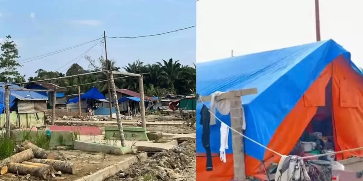 Warga Desa Sekumur, Aceh Tamiang membutuhkan bantuan karena masih tinggal di dalam tenda bahkan menjelang Ramadan - WartaPesona.com (Suara Merdeka Pekalongan)