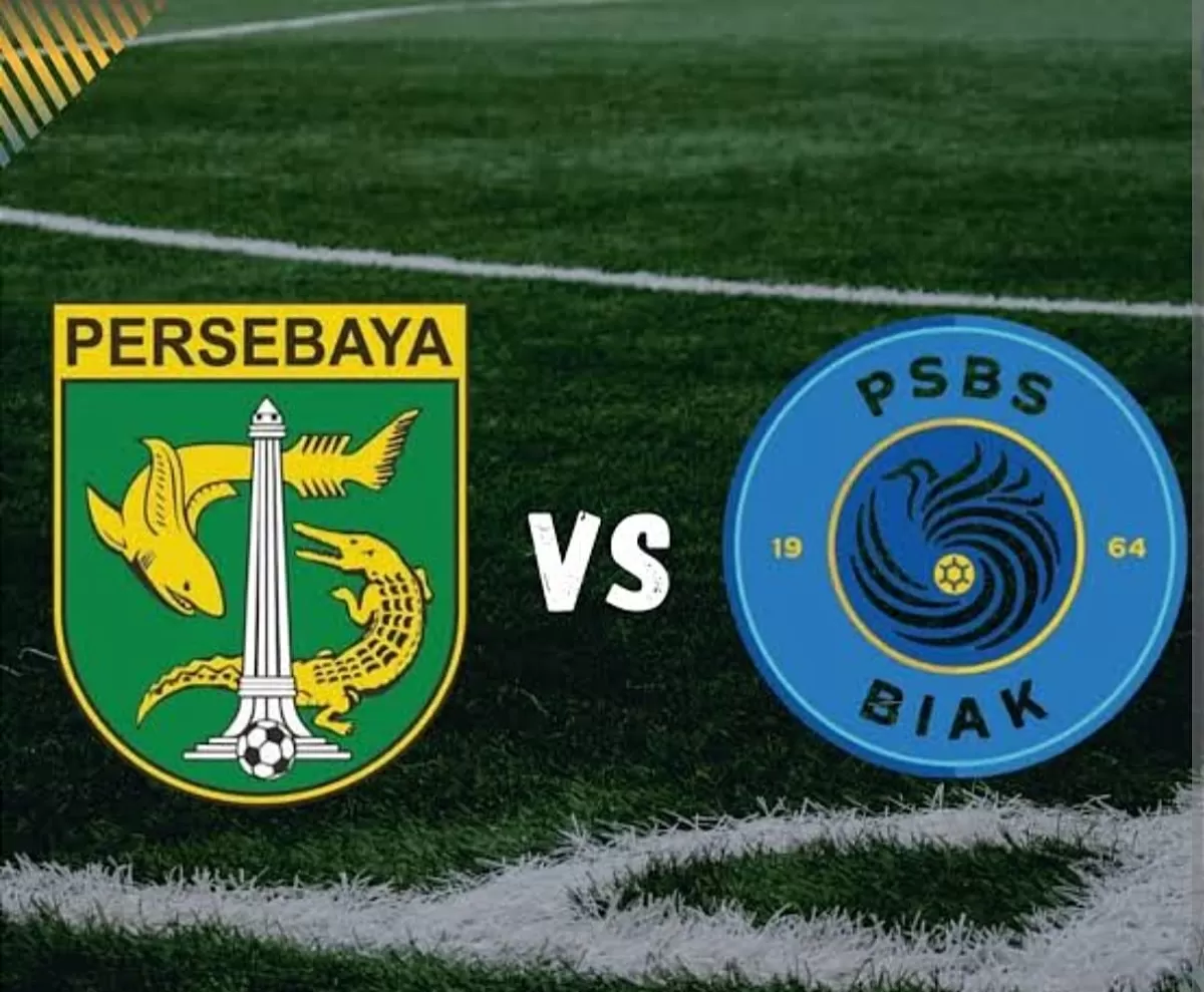 IIustrasi jadwal pertandingan Persebaya Surabaya melawan PSBS  Biak.