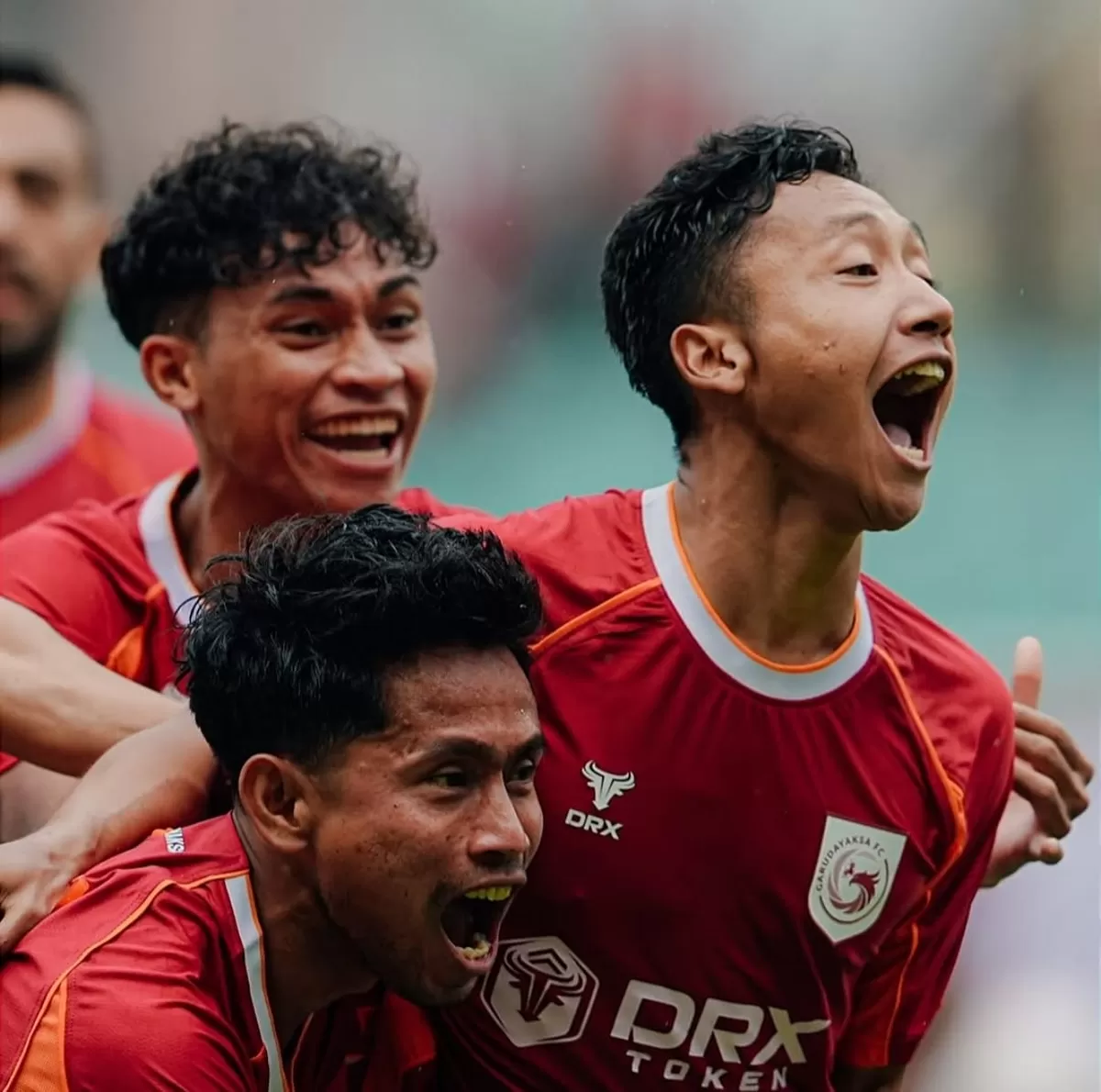 Pemain Garudayaksa FC meluapkan kegembiraan merekaa setelah mencetak gol ke gawang Persikad Depok. (Instagram @garudayaksafc.official)