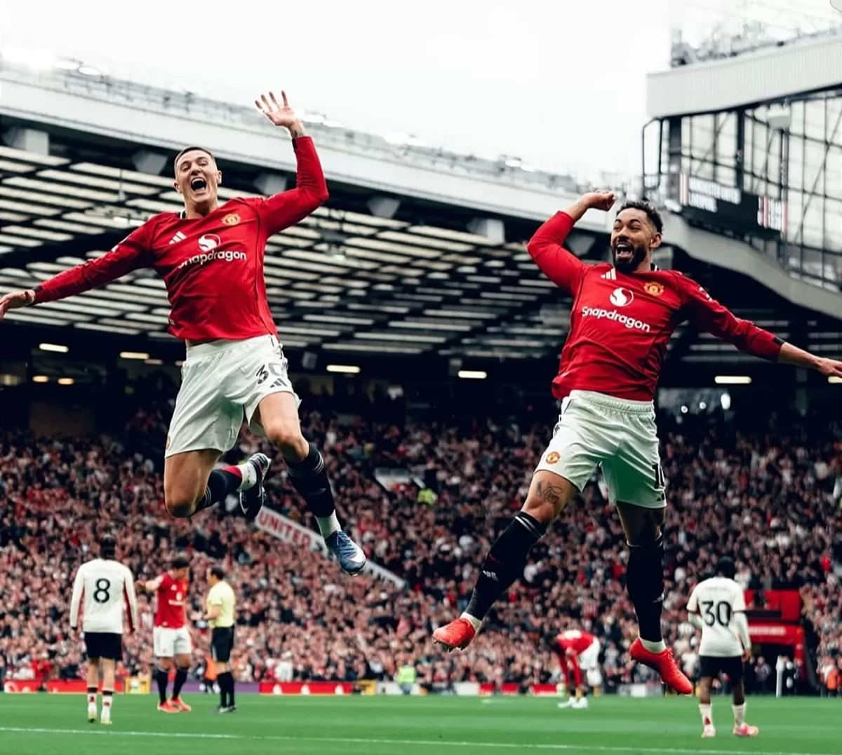Pemain Manchester United merayakan kemenangan melawan Liverpool. (Instagram @manutd)