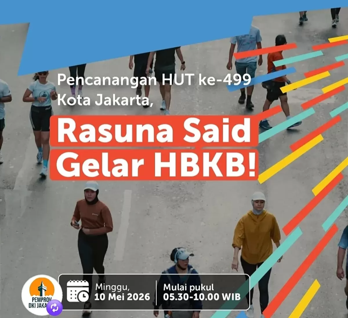 Mulai besok pagi, car free day digelar di Jalan HR Rasuna Said Jakarta Selatan . (Instagram @dkijakarta)