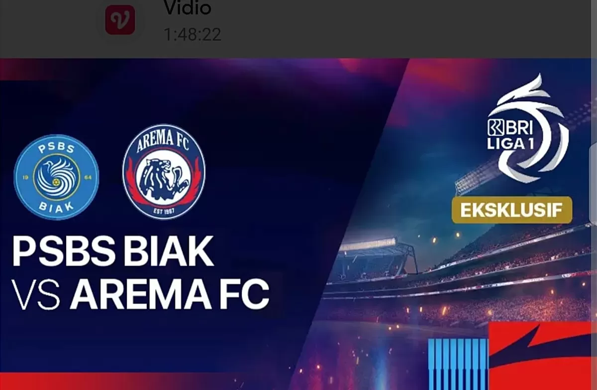 Ilustrasi jadwal pertandingan PSBS Biak FC melawan Arema FC. 