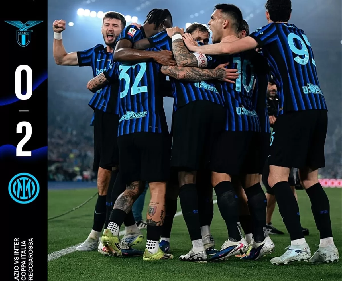 Pemain Inter Milan merayakan gol mereka ke gawang Lazio. (Instagram @inter)