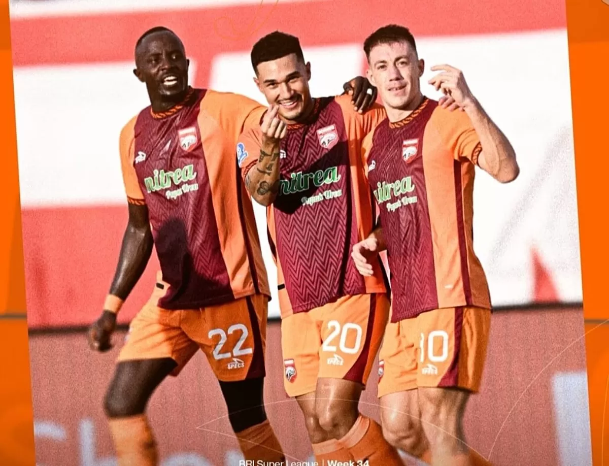 Pemain Borneo FC merayakan gol mereka ke gawang Malut United. (Instagram @borneofc.id)
