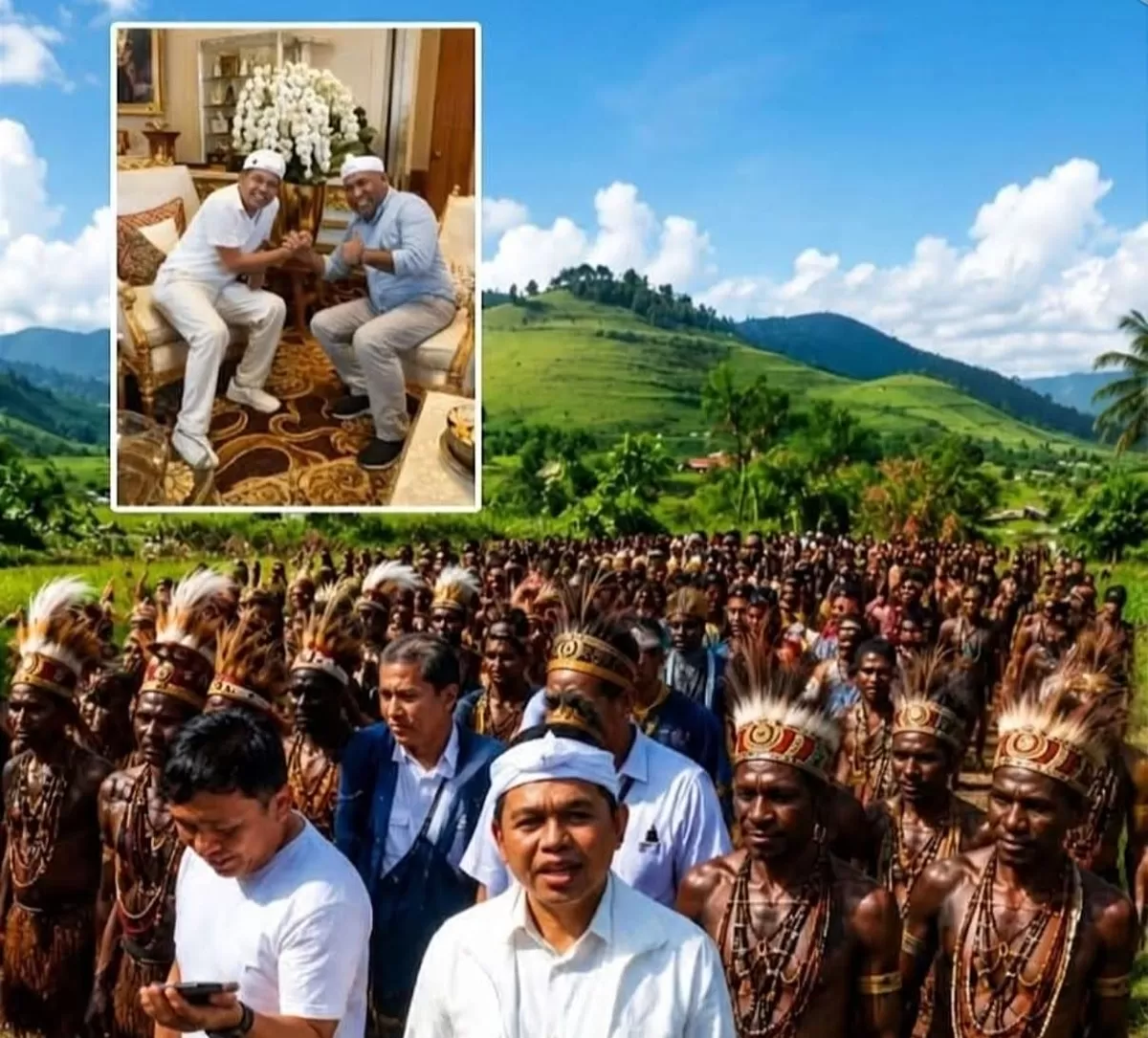 Ilustrasi - Dedi Mulyadi bersama warga Papua. (Facebook @Fans Omzein &amp; Kdm's post)