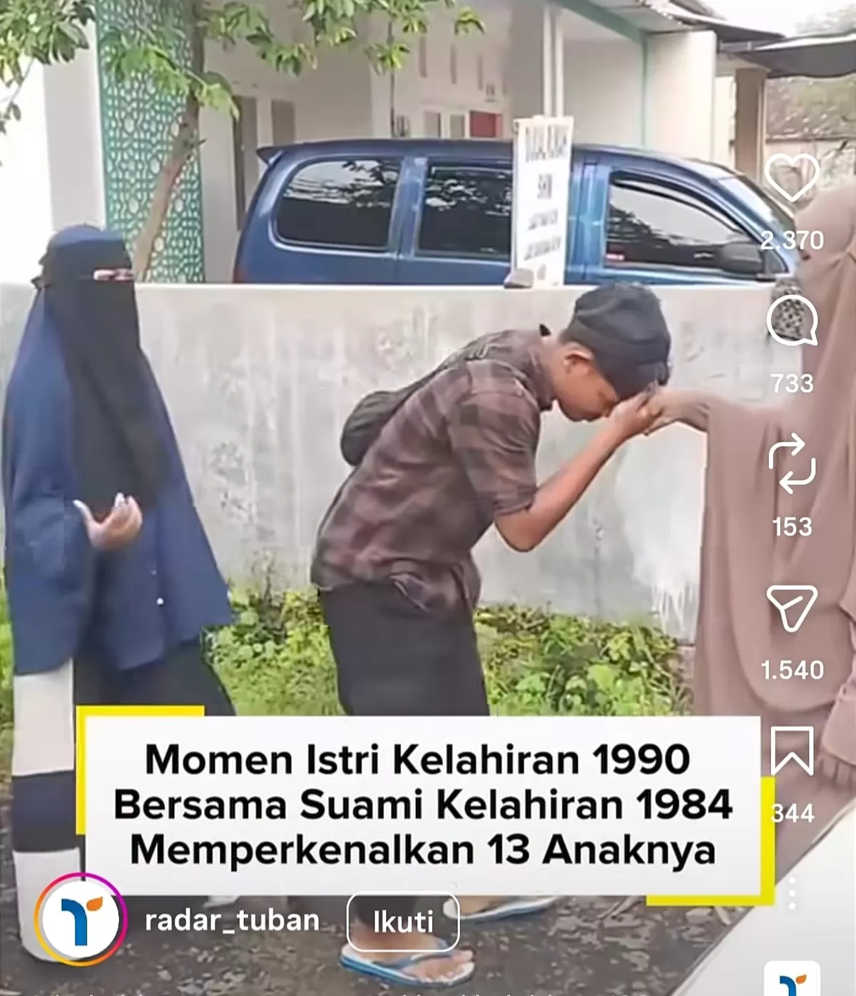 Suami dan istri memiliki 13 anak. (Instagram @radar_tuban)