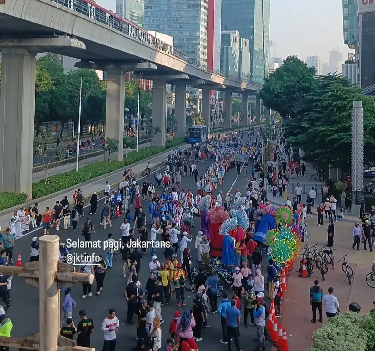 Suasana car free day di Jalan HR Rasuna Said. (Instagram @jktinfo)