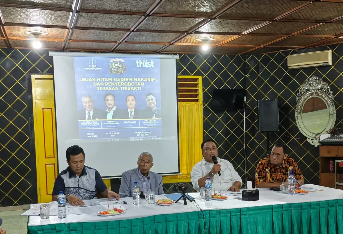 Diskusi BUKA FAKTA &nbsp;yang digelar Forum Jurnalis Merdeka (FJM) bersama Mediatrust di Jakarta, Kamis 11 Juni 2026.