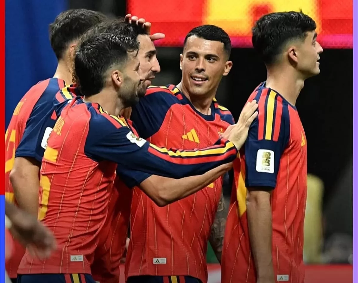 Pemain Spanyol merayakan gol mereka ke gawang Arab Saudi. (Instagram @fifaworldcup)