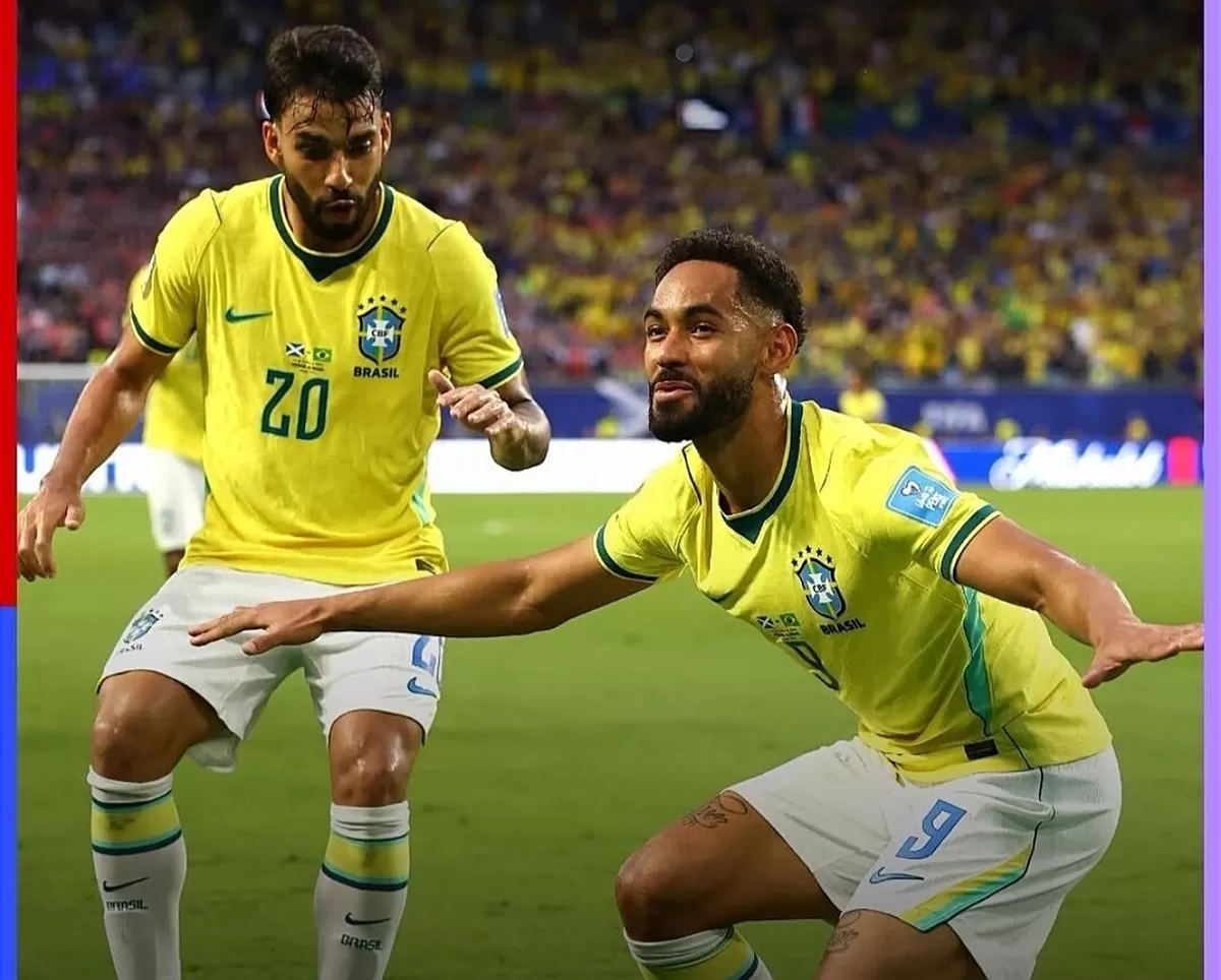 Pemain Brasil merayakan gol mereka ke gawang Skotlandia. (Instagram @fifaworldcup)