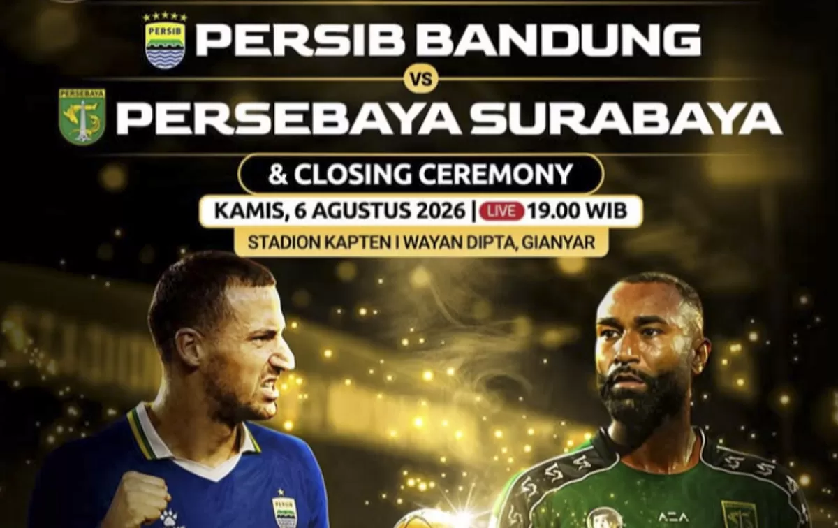 Pemain Persib Bandung dan Persebaya Surabaya akan bertemu pada final Piala Presiden 2026 yang digelar tanpa kehadiran penonton di Stadion Kapten I Wayan Dipta, Bali. (Dok. Instagram Resmi Piala Presiden)