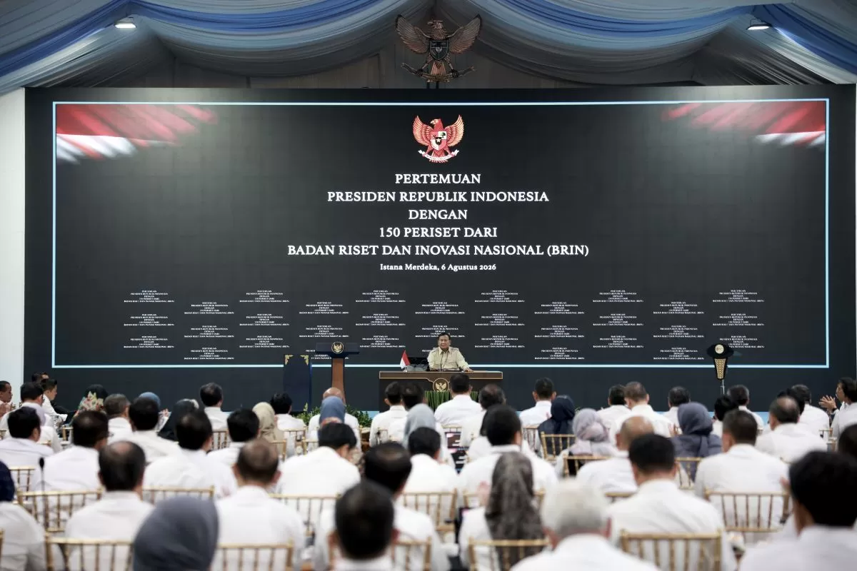 Presiden RI Prabowo Subianto saat menerima jajaran Badan Riset dan Inovasi Nasional (BRIN) di Istana Negara, Jakarta, Rabu (682026). Foto: Bakom RI)
